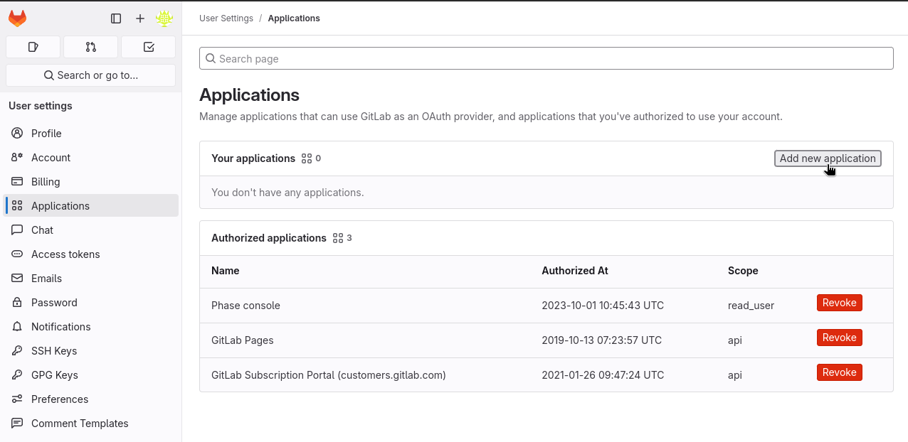 Add new application