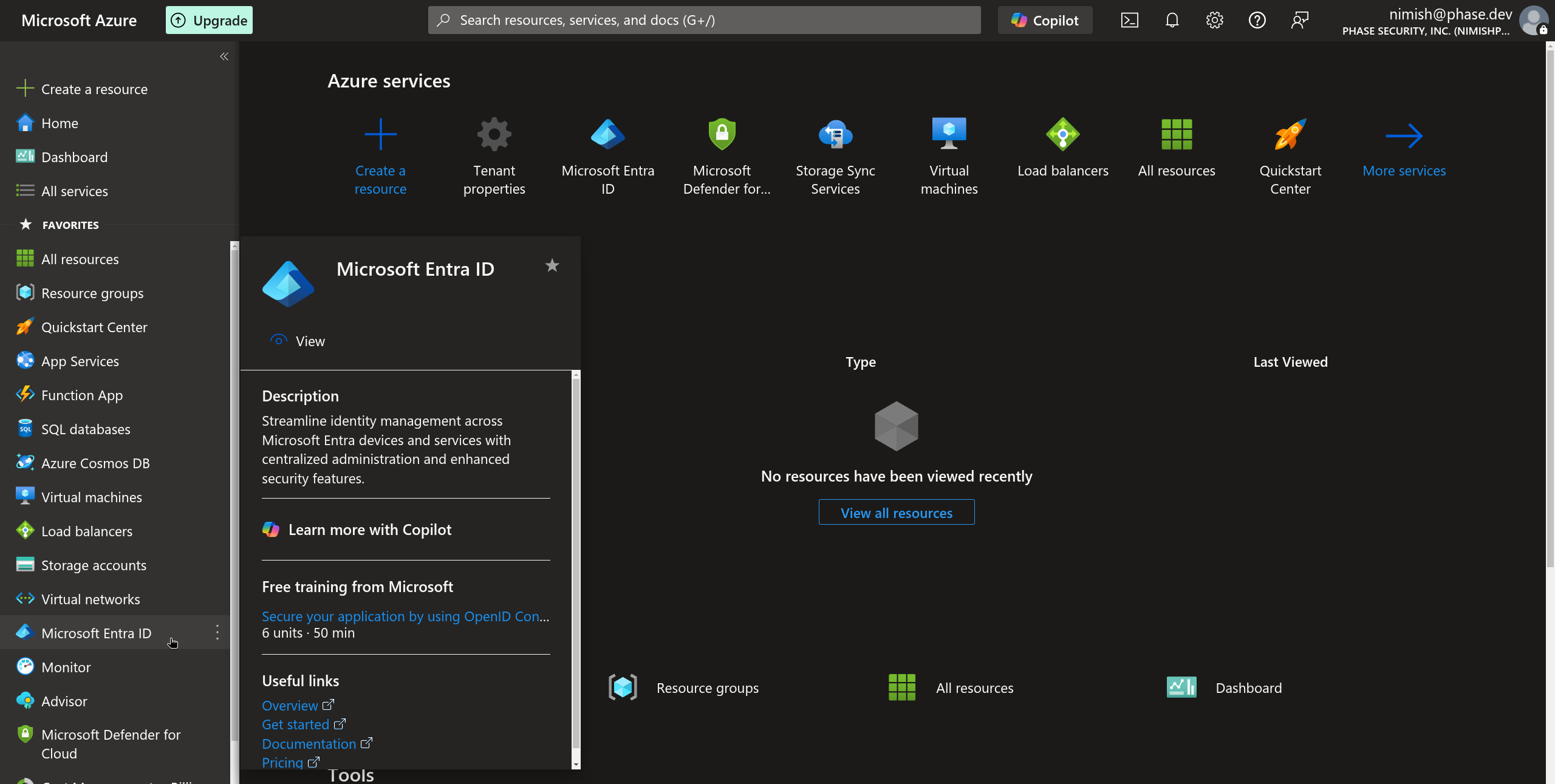 Select Microsoft Entra ID