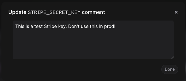 edit secret comment