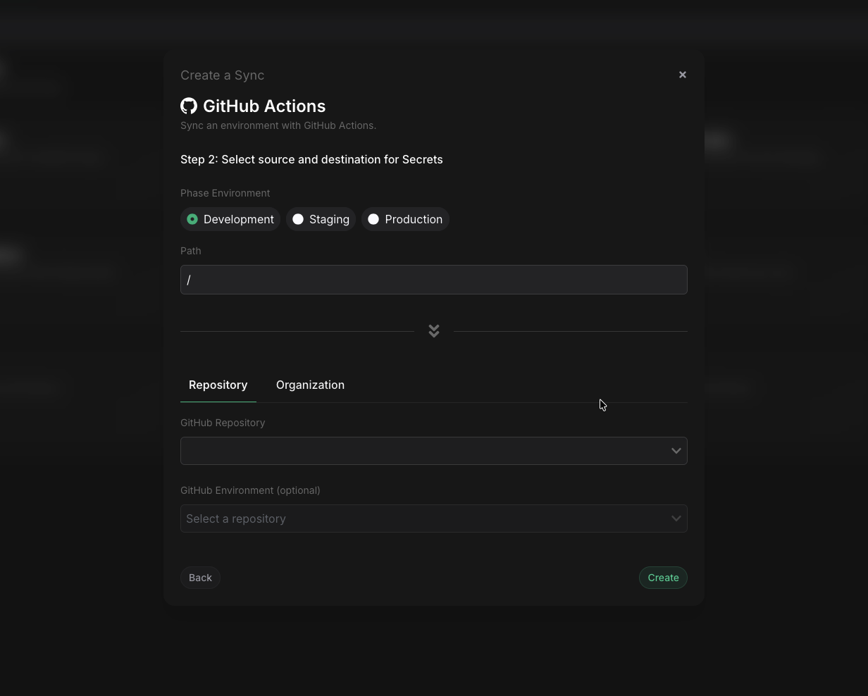 Configure a repository sync